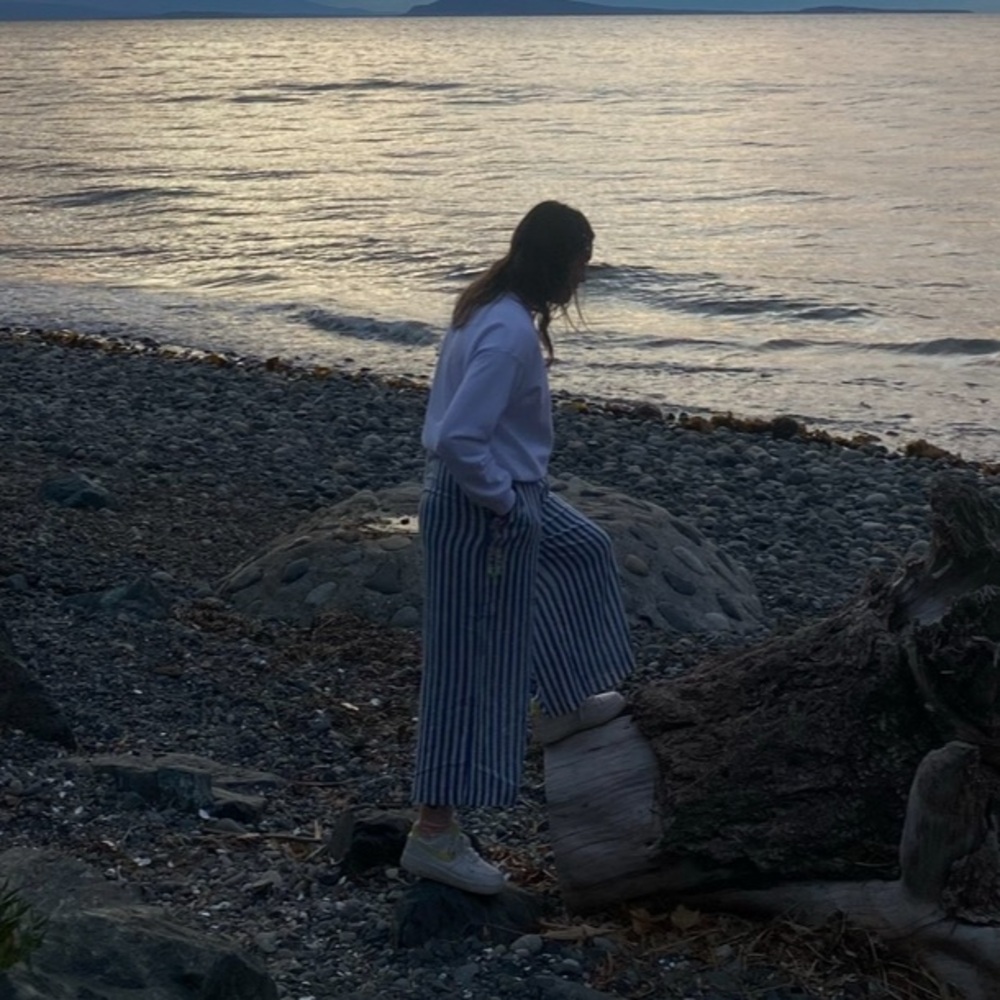 H&M Blue and White Striped Wide Leg Pants - Picture 8 of 8